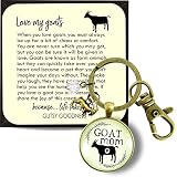 Goat Mom Keychain Farm Life Country Western Jewelry For Women Key Chain - Handmade Animal Goat Mama