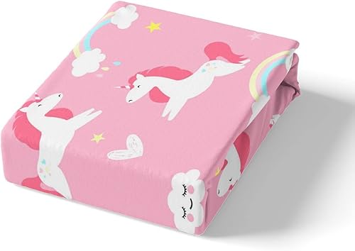 Miniatura 4 de Juego de ropa de cama de unicornio para niñas, funda de edredón con estampado de caballo de ensueño para dormitorio de bebé, decoración de animales