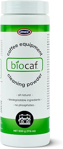 Urnex Biocaf - Lavado de equipos de café 176 onzas 100 usos seguro biodegradable sin fosfatos para su uso en máquinas de espresso y cafeteras de