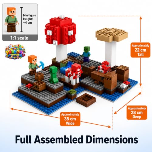 Image of Yashoni Building Blocks Toy Set for Kids | DIY STEM Construction Bricks with Mini Figures, Creative Models & Educational Play Set| Blocks Game (252, The Mushroom Island)