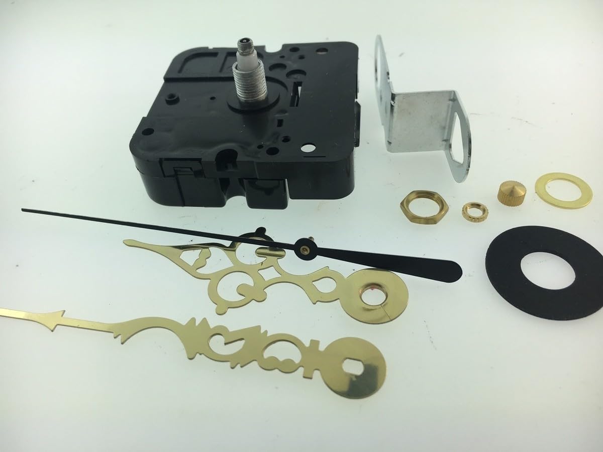 Replacement Part for Takane Battery Clock Movement with Gold Hands 5/8" Shaft fits 1/4" Dial DIY Clock Kit Making Supplies for Crafts Precision Tool Hardware Components