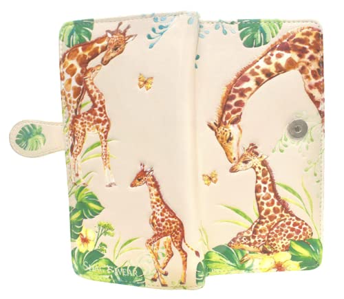 Shag Wear Giraffe Tower Large Animal Wallet for Women and Teen Girls Vegan Faux Leather 7" Beige3