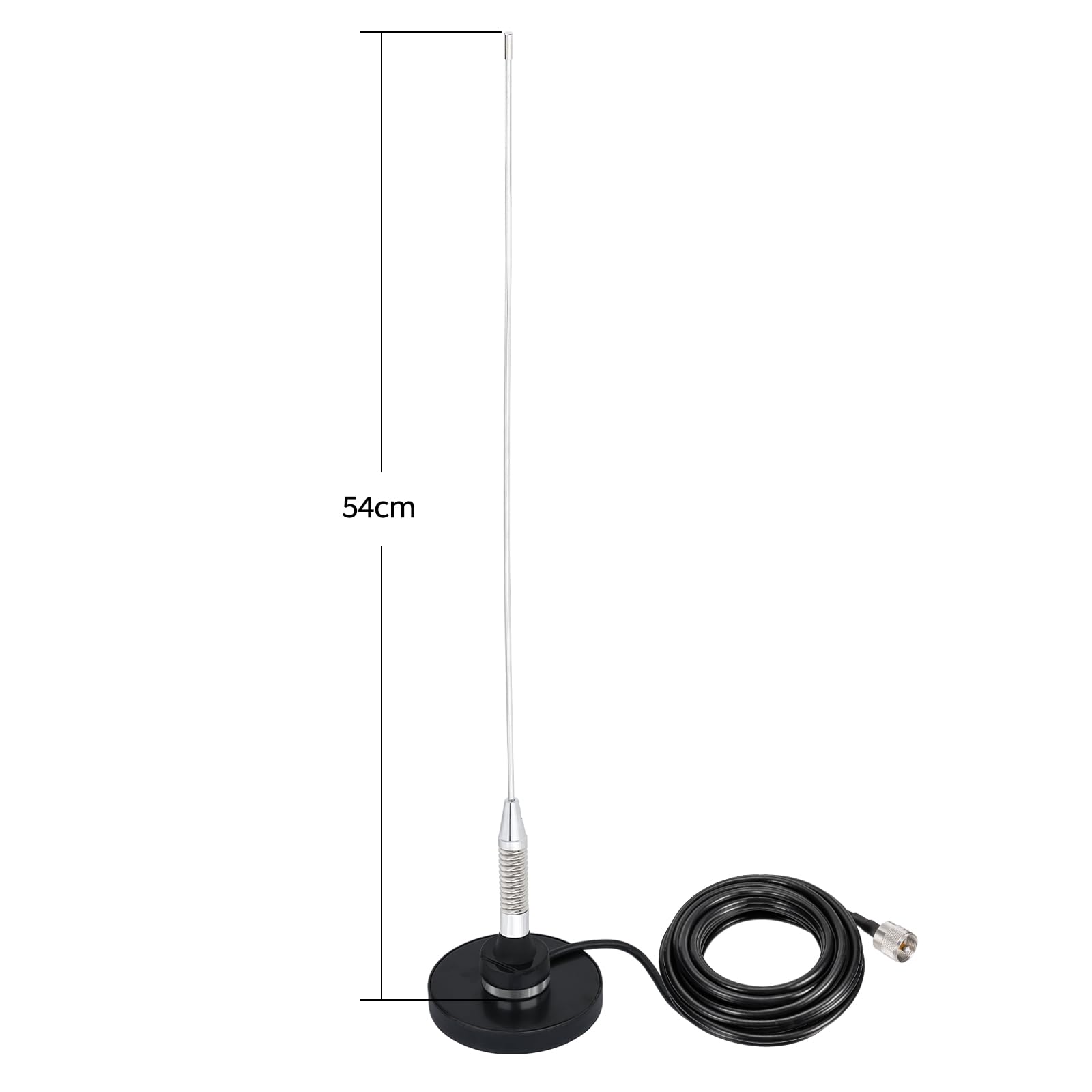 Bingfu Antenna Radio VHF UHF Veicolare 54 cm Connettore PL259 Cavo 5 m | Bibanda 136-174/400-460 MHz, Base Magnetica, per Camion Camper Radio Mobile, Dispositivo di Comunicazione Amatoriale