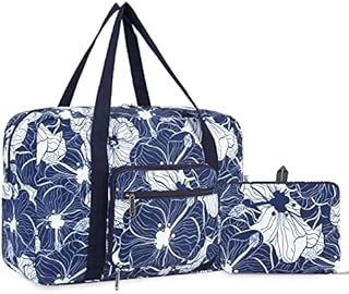 for Airlines Cabin Bag 45x36x20 Underseat Foldable Travel Duffel Bag Holdall Tote Carry on Luggage Overnight for Women and Men 25L (Black)