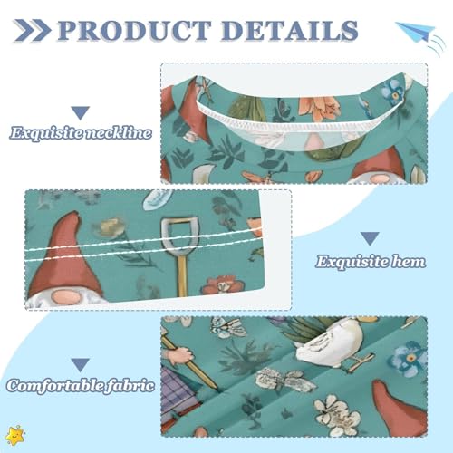 ALAZA Kids Rash Guard Boys Toddler Swim Shirts Short Sleeve Gnome Duck Cute UPF 50+ 3T3