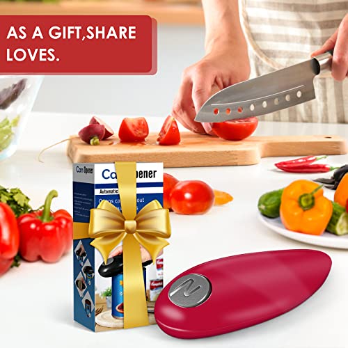 One Touch Battery Operated Electric Can Opener Open Most Can No Sharp Edge, Best Kitchen Gadgets For Seniors, Arthritis, And Chef, Electric Can Openers For Kitchen Food-Safe Magnetic Catches Cover #TOP6