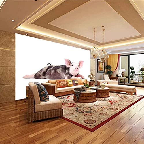 Peinture murale cochon rose 3D papier peint sans colle - 6