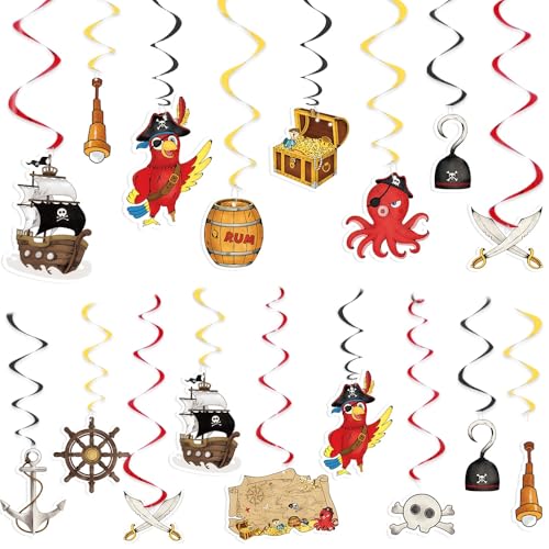 Décoration pirate anniversaire soignée avec suspensions Caraïbes