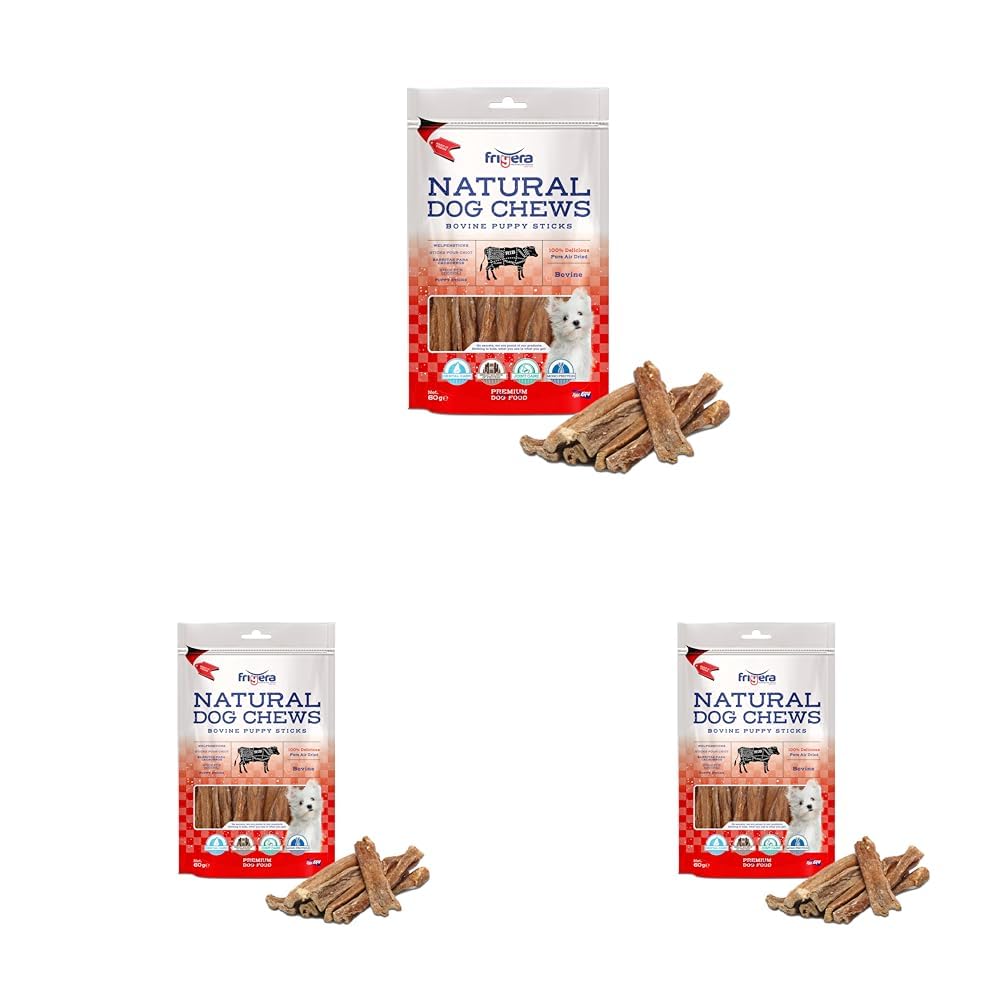 Frigera Welpensticks 60g – Natürliche, Proteinreiche Leckerlis für Welpen, Gluten- und Getreidefrei, Hochwertige Hundesnacks ohne Zusatzstoffe (Packung mit 3)