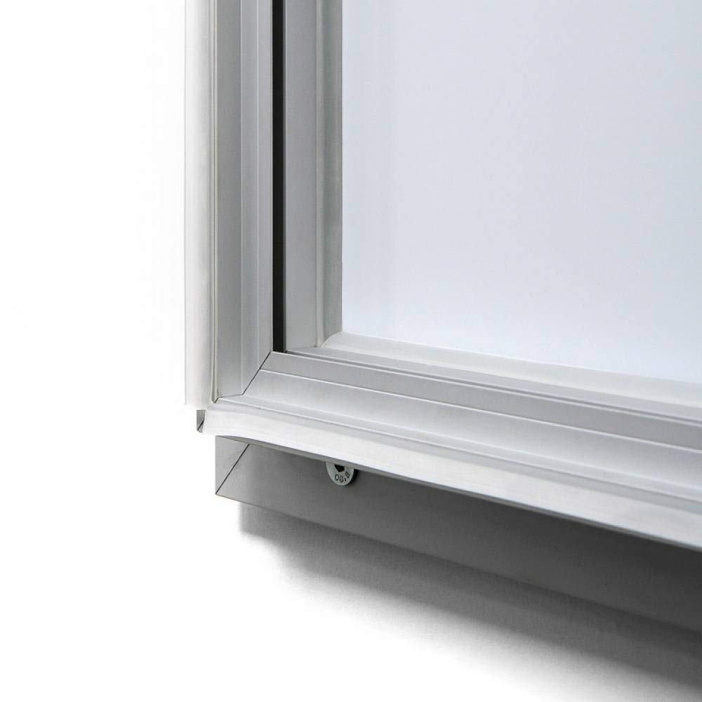 Schaukasten 15x DIN A4 | mit Ständer Pfosten zum Einbetonieren | wetterfest für außen outdoor IP56-zertifiziert | ESG-Sicherheitsglas, abschließbar | silber | für Firma, Behörde, Büro, Kirche