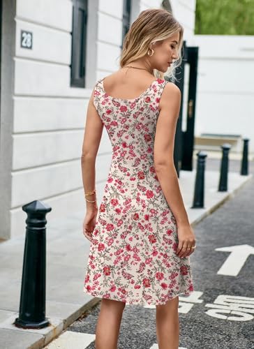 Image of Herou Summer Beach Dresses for Women A Line Sleeveless Tank Dress | Casual,Scoop Neck,Soft,Knee Length,Breathable
