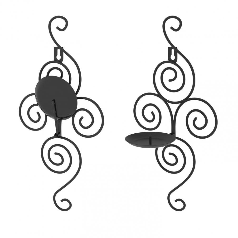 1pair Wall Sconces Candle Holder, Elegant Swirling Iron Hanging Wall Mounted Candle Sconce for Living Room Home Weddings Decorations