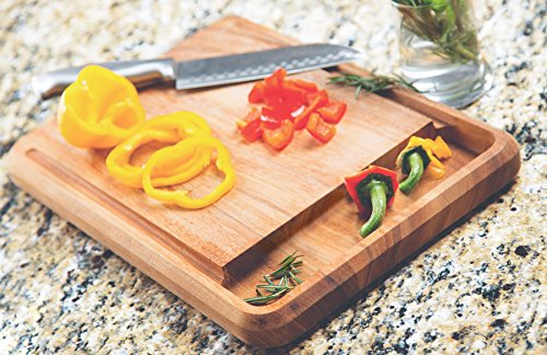 Image of Ironwood Gourmet Acacia Wood Cutting Board With Juice Channel, Big Catch Board, 10 inch x 15 inch