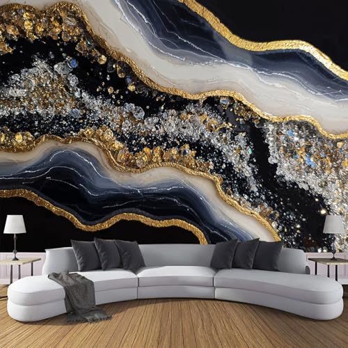 Vlies Fototapete Luxus Diamanten Kristalle 3D Effekt 350×256cm(W×H) Foto Tapete Schlafzimmer Wohnzimmer Moderne...