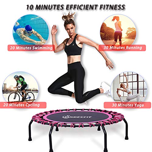 Jandecfit Fitness-Trampolin Ø ca 101cm,Leise kleines Fitness-Trampolin für Indoor-Fitness, Bungee-Seil-Design-System… – Bild 3