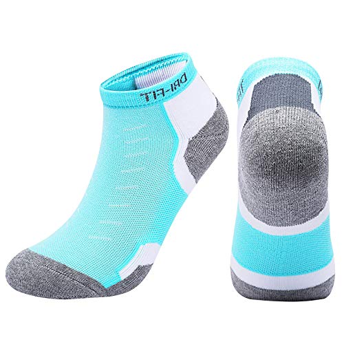 Calcetines Tobilleros para Mujer Talones y Dedos Reforzados Socks Retro Diseño Rayas Motivos Calcetin de Lana y Punto Calcetas Ideales para Todas las Estaciones Medias (Blue, M)
