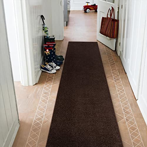 Alfombra de Pasillo Eton marrón 70x150 cm antirruido para suelo de madera 3