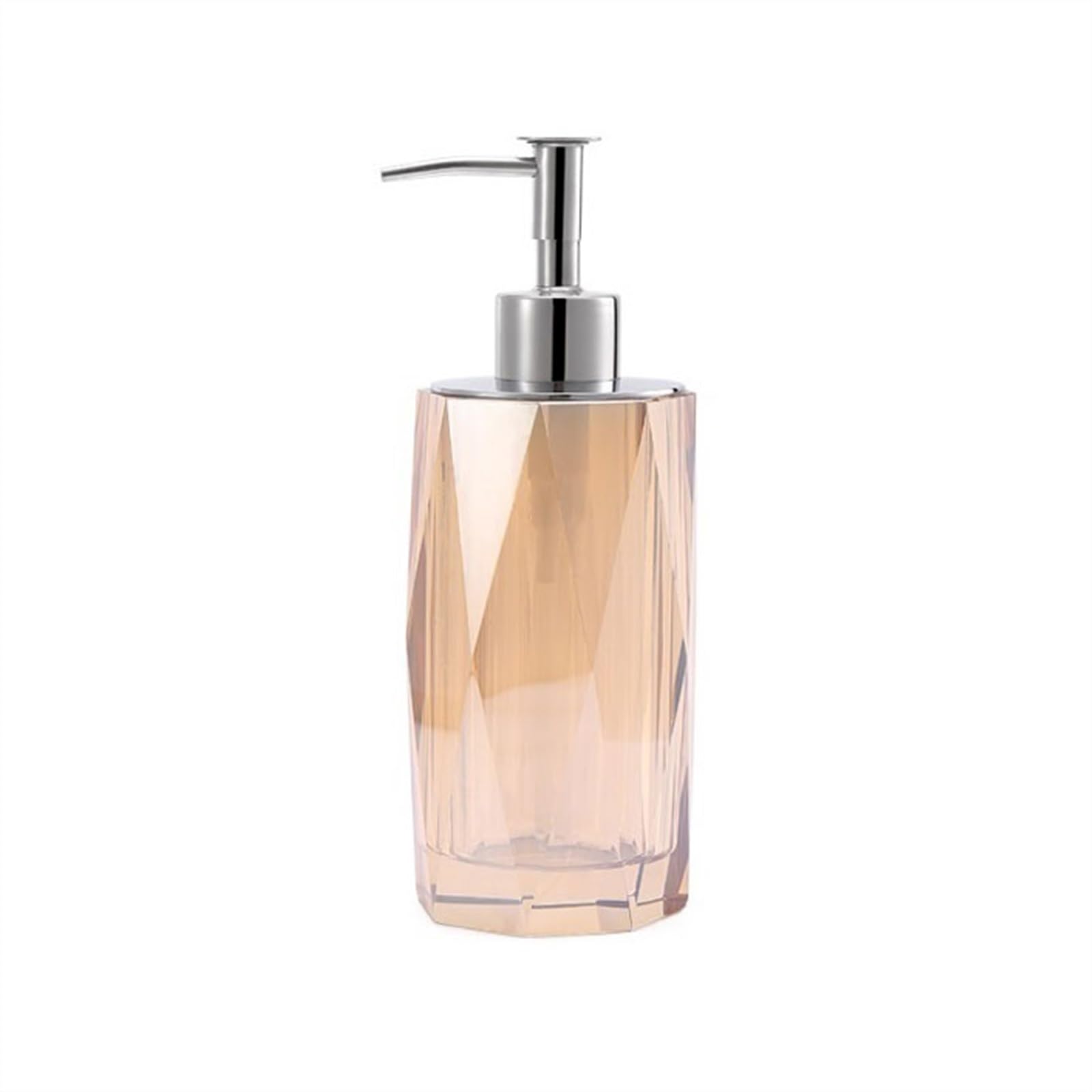 Dispensador Jabon Baño Botella de loción de Corte multifacético de Cristal de 200ML, Tipo de Prensa, Botella dispensadora Multifuncional, dispensador de jabón Dosificador Cocina(A)