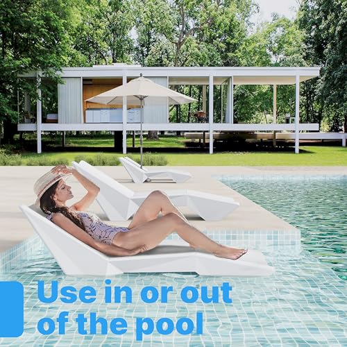 Image of in Pool Lounge Chairs, Pool Lounge Chairs, Use in Pools with Shelves Up to 12 Inches Deep, Weather-Resistant Design,Tanning Chairs for Sun Shelves, Poolside & Beach Lounge for Outdoor Relaxation (4)
