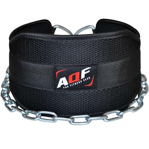 AQF Dip Belt for Weightlifting | Weight Belt with 36" Heavy Duty Steel Chain | Neoprene Padded Back Support Gym Lifting Belt for Powerlifting, Bodybuilding, Exercise, Fitness & Pull ups Workout - Image 5