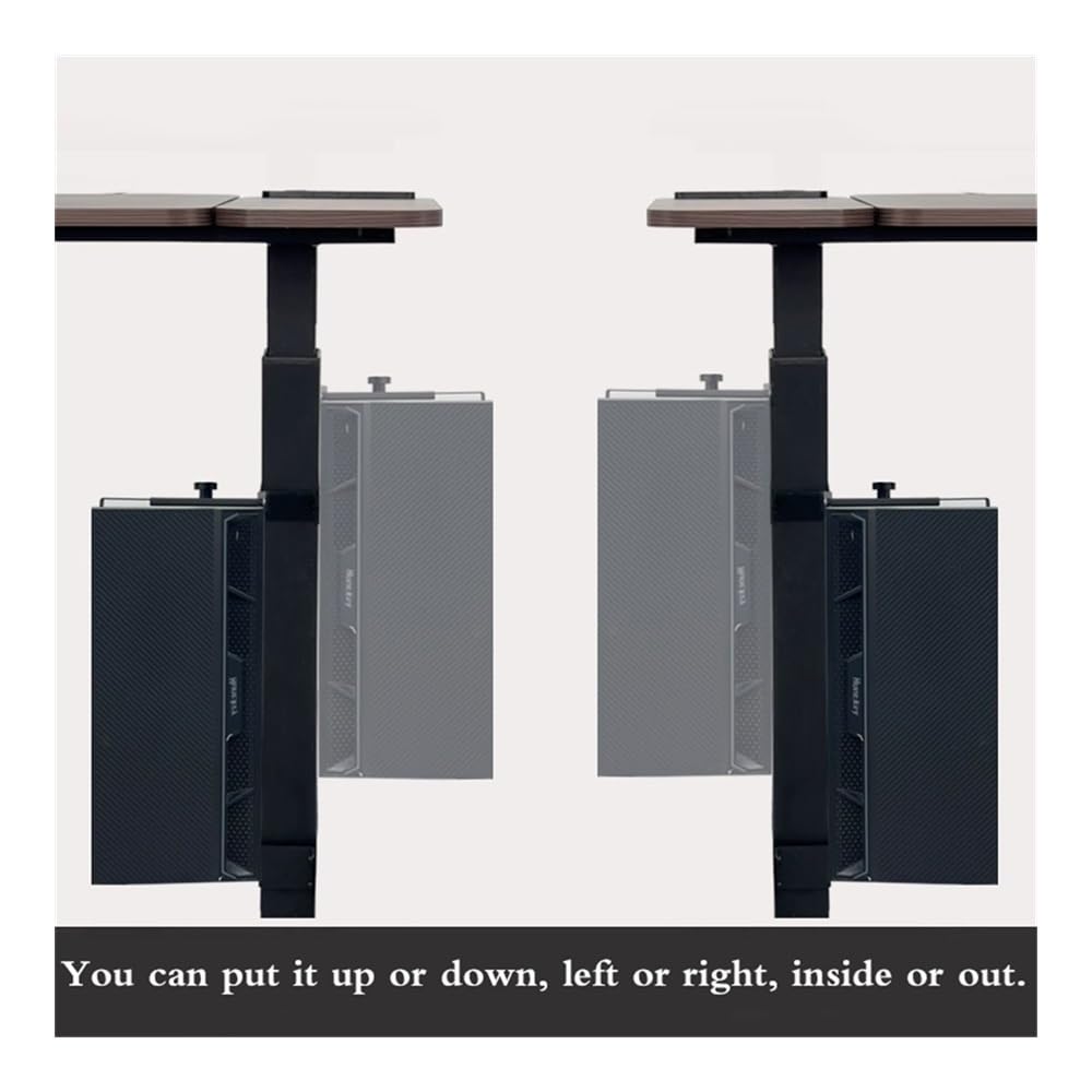 Stojak pod komputer Under Desk PC Holder Mount - Hanging Split Hanging Host Racks CPU Tower Black Steel Bracket, Heavy-Duty PC Support for Sit Stand Desk Akcesoria komputerowe