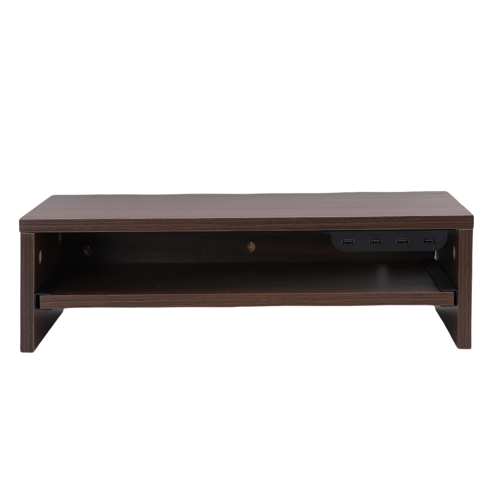 Cosiki Rialzo per Display da Tavolo con Hub USB e Prese CA per Ufficio Domestico, Supporto per Schermo per Laptop in Legno da 20", Struttura Robusta e Regolabile in Altezza (1)