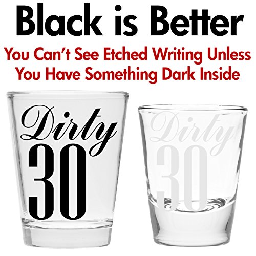 Make Em Laugh Dirty 30 Shot Glass (Thirty) - Funny Shot Glass - 30Th Birthday - Celebrate Turning Thirty - Funny Gift For Women Hilarious Shot Glasses Funny Gift For Birthday - Cute Shot Glasses Gift #TOP4