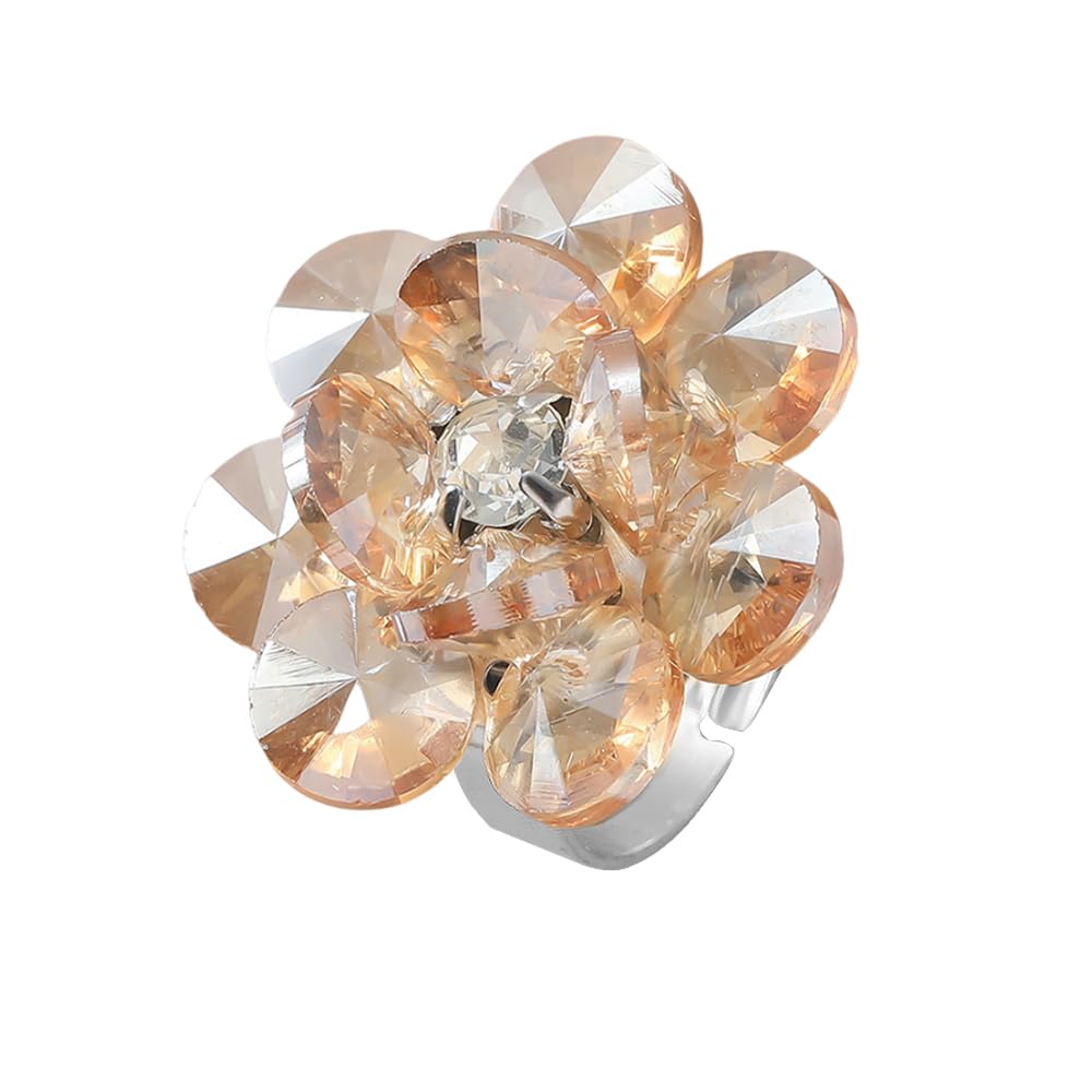 Bague fleur de cristal ajustable, le cadeau délicat idéal