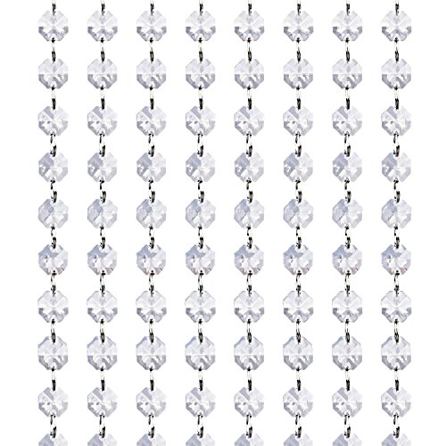 Crystal Acrylic Gems Bead Garland Strands, KinHom 16 Feet Hanging Clear 14mm Daimond