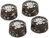 4pcs Speed Control Knobs with Skull Logo Black for Gibson Les Paul Replacement
