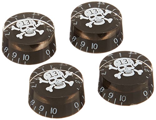 4pcs Speed Control Knobs with Skull Logo Black for Gibson Les Paul Replacement