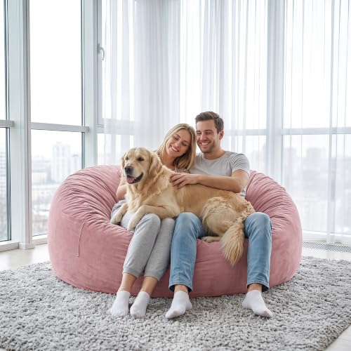 Image of 5 Ft. Bean Bag Chair for Adults, Teens, Kids with Memory Foam Filling