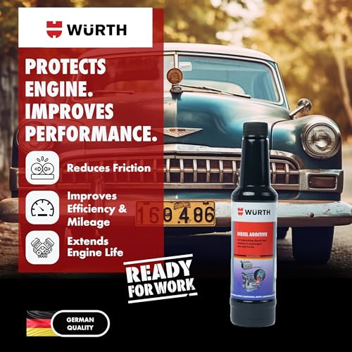 Image of Wuerth Engine Oil Additive 250ml - German Engine Protection | Reduces Friction, Improves Mileage, Cleans Oil Circuit & Improves Fuel Efficiency | for 5L Oil