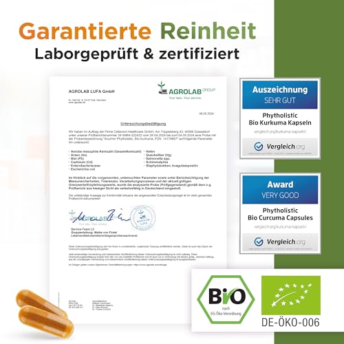 Stärkste Bio Kurkuma Kapseln - 40x effektiver - 15.000mg Kurkuma Pulver/Tag - ohne Pfeffer - höchster Curcumin Gehalt - Curcuma Kapseln hochdosiert, vegan & hochbekömmlich - Acurmin Phytholistic
