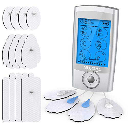 NURSAL TENS EMS Unit Muscle Stimulator, 2rd Gen Rechargeable TENS Machine with 16