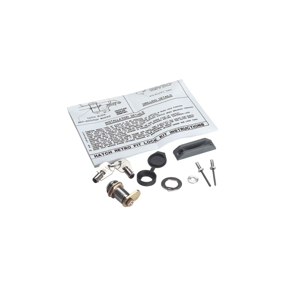 Lewmar Hatch Lock & Key Kit S/S, Exact Match Replacement Part, Seamless Installation - 360259990