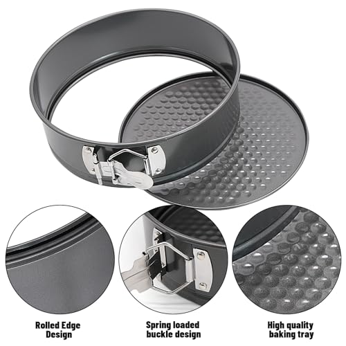 Fahibin 2PCS Springform Cake Tins - 6 & 8 Inch Round Cake Tin, Perfect for Fruit Pie Cookies, Cheesecake, Fruit Cake - Image 3