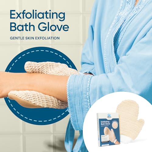 Bloom Exfoliating Bath Glove | (1 glove) | Exfoliating Gloves to Reduce Ingrown Hair & Strawberry Legs | 100% Ramie Fabric | Gently Removes Dead Skin Cells | For Sensitive Skin - Image 2