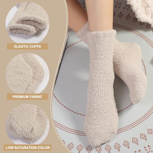 Blu Ninfee Kuschelsocken Damen Flauschige Kuschel Socken 6 Paar, Dicke Weiche Bettsocken Schlafsocken Mädchen, Warm Winter Flauschsocken Kuschelige Socken
