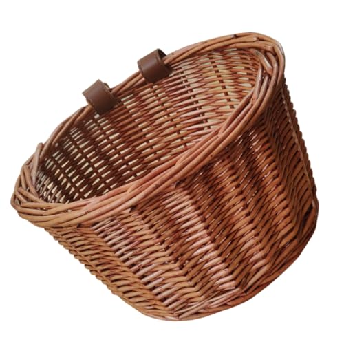 DECORNIJIA 防水ラタン風 用自転車バスケット 耐久性ある手編み風収納かご 工具不要簡単取付 フロントハンドルバー対応 大容量多機能収納 通学