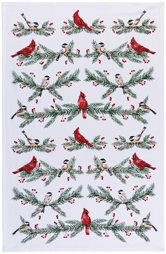 Image of Now Designs Danica Birds & Boughs Xmas Floursack Dishtowels, 1 EA