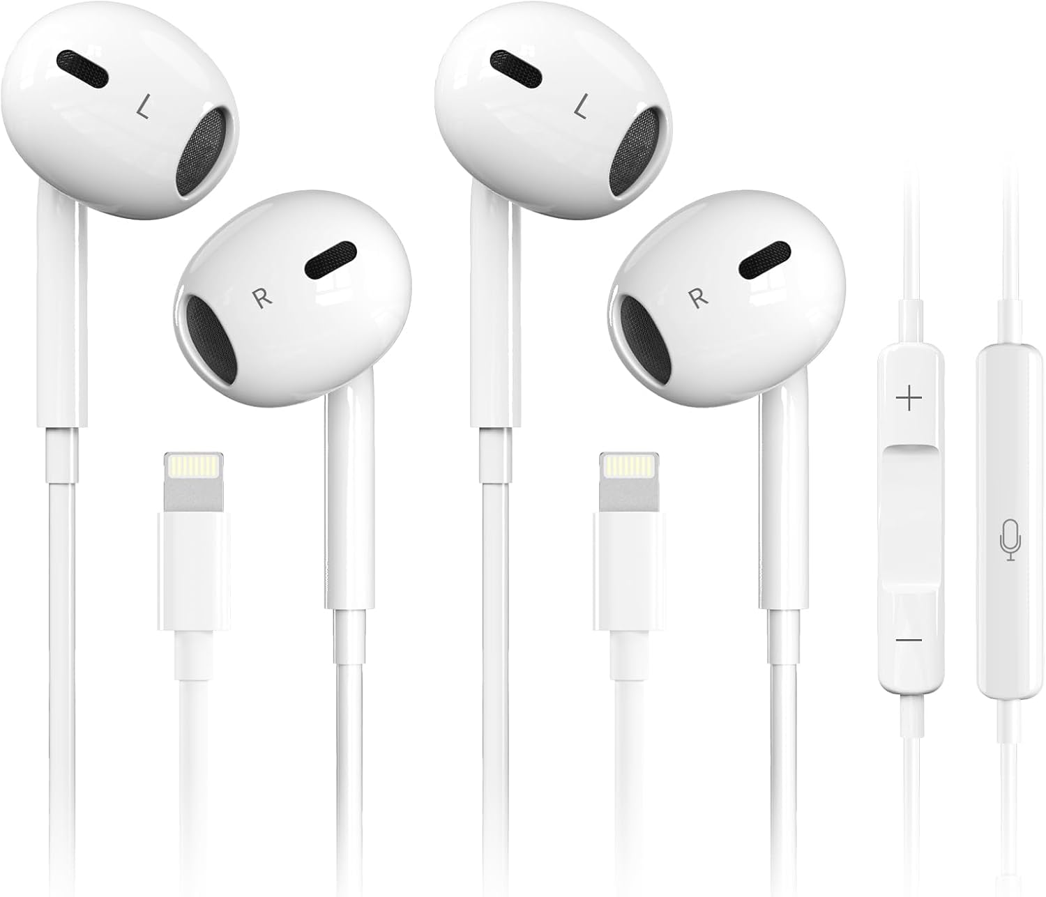 Antool Wired Earbuds, 【Ultra Clear Calls & no Noise】 Earbuds Wired for iPhone 14/13/12/11/XR/XS/X/8/7/SE/Pro/Pro Max/Support All iOS System【2 Pack】