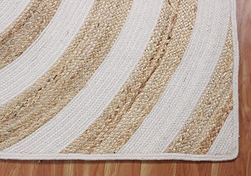 Tapis tressé en coton kilim bohème multicolore 122x243cm grand format