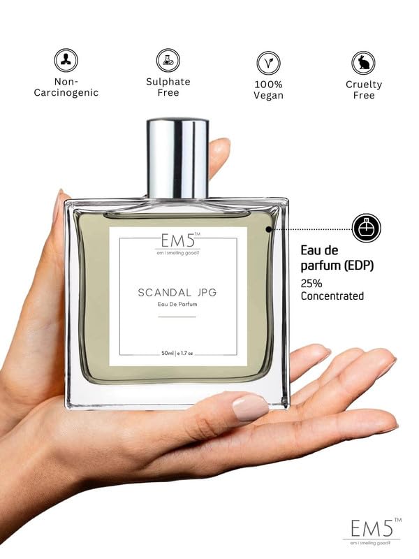 Image of EM5 Scandal JPG Perfume for Men | Citrus Aromatic Fresh Spicy Fragrance | Eau De Parfum Spray | Luxury Gift for Him