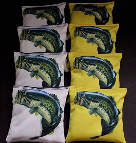 BackYardGamesUSA BASS Trout Fish Fisherman 8 Regulation Custom Fishing Cornhole Bags B169