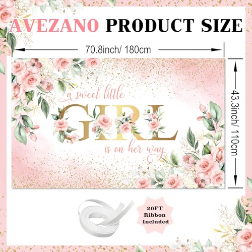Fondo para baby shower niña 70.8x43.3 pulgadas rosa miniatura 3