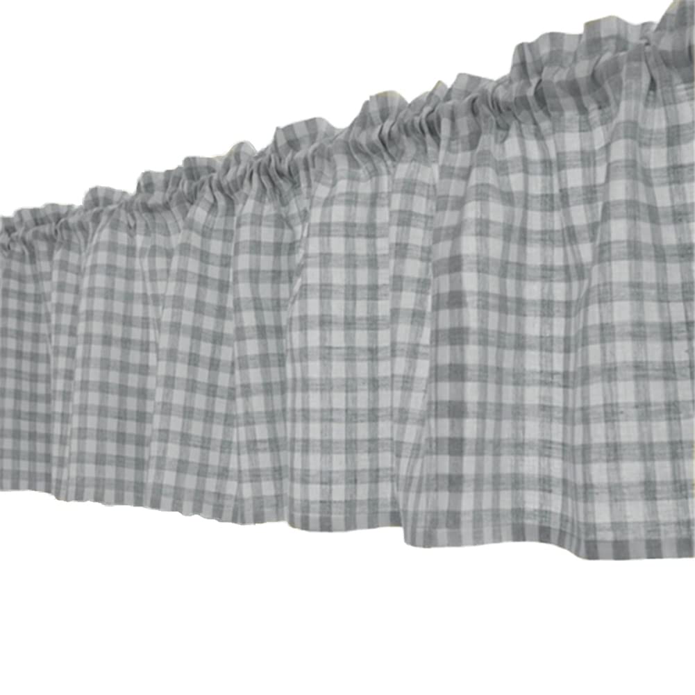 ZHDWM Modern Windows Short Curtains Lattice Pattern Kitchen Tier Curtains Breathable Semi-shading hostel Half Curtains Handmade Not easy to fade 1 Piece