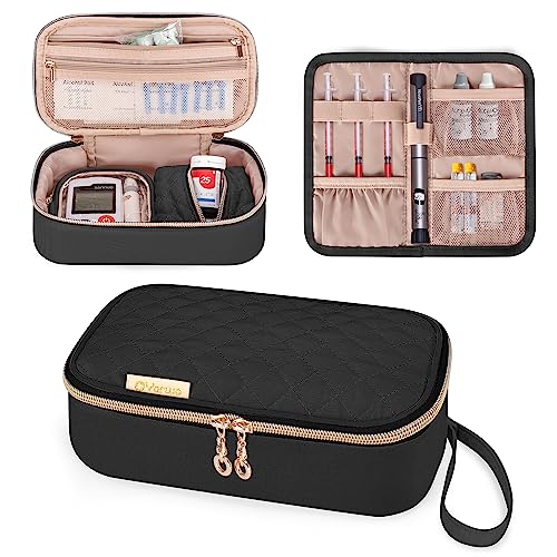YARWO Sac pour Insuline, Étui pour Diabétiques, Organisateur pour Lecteur de Glycémie, Bandelettes de Test, Médicaments, Seringues à Insuline, avec Une Poche...