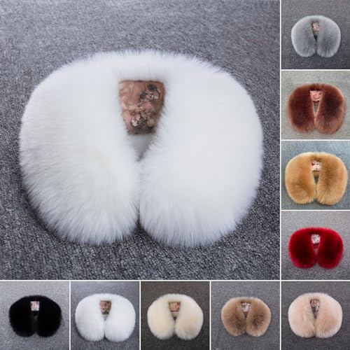 Detachable Winter Fluffy Faux Fur Collar Scarf Neck Warmer Thickened Windproof Neck Scarf Neck Wrap for Winter Coat4