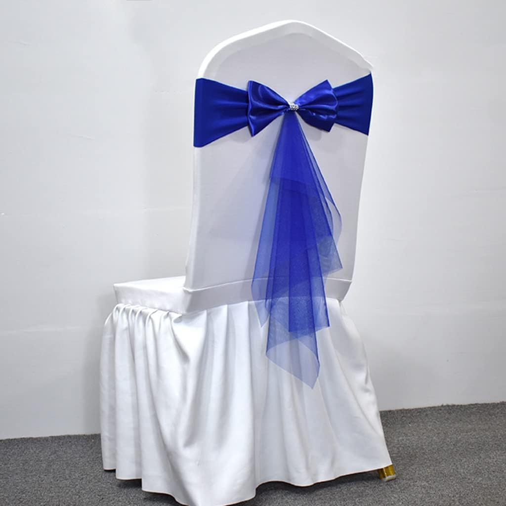 Chair Sashes 10-50Pcs Classic Solid Color Bow Net Gauze Decoration Chair Bands Anniversary Elastic Chair Straps Can Be Used Multiple Times (Color : Q Size:20cm20)(And 20cm*30)